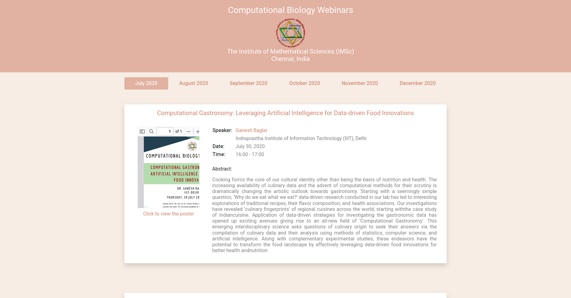 Computational Workshop Poster